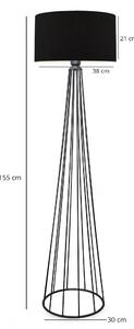 Designová stojanová lampa Fellini II 155 cm černá - skladem