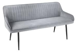 Designová lavice Esmeralda 160 cm stříbrno-šedý samet