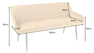Designová lavice Esmeralda 160 cm hořčičný samet