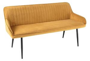 Designová lavice Esmeralda 160 cm hořčičný samet