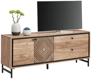 NÍZKÁ KOMODA, akácie, černá, barvy akácie, 160/65/40 cm Ambia Home - Komody z masivu