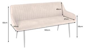 Designová lavice Esmeralda 160 cm hnědá