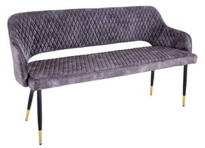 Designová lavice Laney 162 cm šedý samet