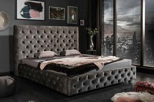 Designová postel Laney II 160 x 200 cm šedý samet