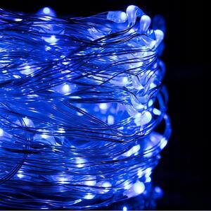 SPRINGOS LED řetěz Nano 48 m, 480 LED, IP44, 8 světelných módů, modrá CL0510