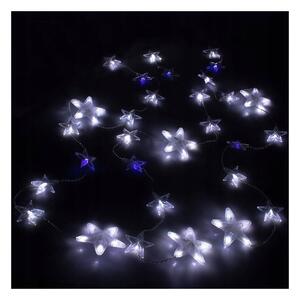 SPRINGOS LED světelný závěs Hvězdy 2x1,6 m, 180 LED, IP44, studená bílá/modrý blesk CL4003