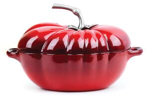 Hrnec s poklicí ve tvaru rajčete 2,9L litinový STAUB (Barva-červená)