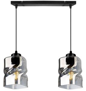 Light for home - Moderní závěsné svítidlo se skleněnými stínidly LED NIKI 2195/2, 2x60W, E27, Černá