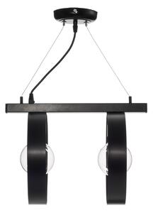 Light for home - Závěsné svítidlo na kovové liště na dvě žárovky 14602 "Industrial Elegance", 2x60W, E27, Černá