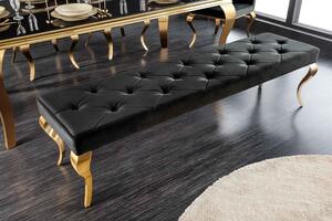 Designová lavice Rococo 172 cm černá / zlatá