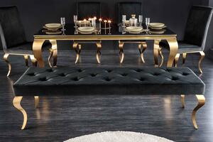 Designová lavice Rococo 172 cm černá / zlatá