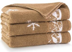 Egyptská bavlna ručníky a osuška Zimní chaloupka - hnědá Velikost: ručník 50 x 100