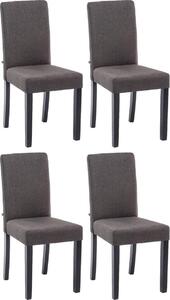 Jídelní židle Inn (SET 4 ks) - látka, nohy černé - Tmavě šedá