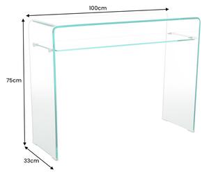 Designová konzola Phantom 100 cm sklo