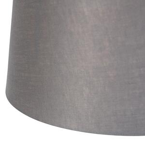 Závěsná lampa s lněnými odstíny tmavě šedá 35 cm - ocel Blitz II