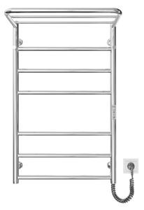 Koupelnový žebříkový radiátor HOME 95W/230V 77x53 cm nerez/chrom pravá