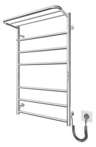 Koupelnový žebříkový radiátor HOME 95W/230V 77x53 cm nerez/chrom pravá