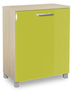 Koupelnová skříňka s košem na prádlo K19 barva skříňky: akát, barva dvířek: lemon lesk