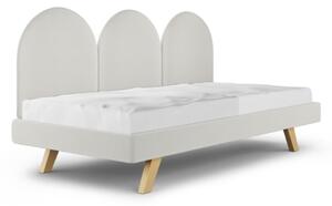 Čalouněná jednolůžková postel PANELS do dětského pokoje - Krémová, 120x200 cm