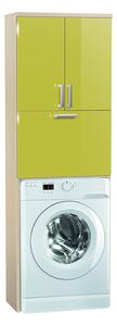 Vysoká koupelnová skříňka nad pračku K21 barva skříňky: akát, barva dvířek: lemon lesk