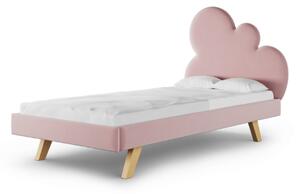 MINKO Čalouněná jednolůžková postel CLOUD do dětského pokoje Zvolte barvu: Růžová, Strana: Vlevo
