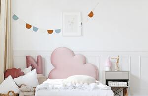 Čalouněná jednolůžková postel CLOUD do dětského pokoje - Krémová, 90x200 cm, Zvolte stranu: Vlevo