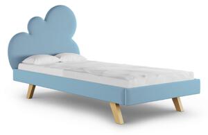 Čalouněná jednolůžková postel CLOUD do dětského pokoje - Šedá, 90x200 cm, Zvolte stranu: Vlevo