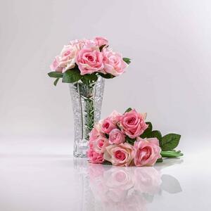 Hedvábná umělá kytička z růží TEREZIE bílo-růžová JULEST GF12504BIRU
