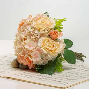 Kytička z hortenzií s růžemi TAMARA růžově-broskvová JULEST JULESTY004