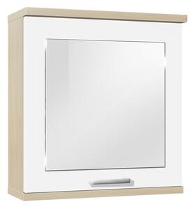 Koupelnová skříňka se zrcadlem K28 barva skříňky: akát, barva dvířek: bílá lamino