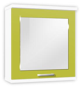 Koupelnová skříňka se zrcadlem K28 barva skříňky: bílá 113, barva dvířek: lemon lesk