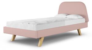 Čalouněná dětská jednolůžková postel TRAPEZE - Krémová, 90x200 cm