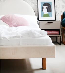 Čalouněná jednolůžková postel PILLE do dětského pokoje - Krémová, 120x200 cm