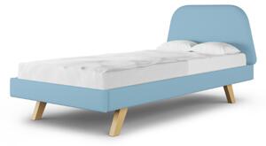 Čalouněná dětská jednolůžková postel TRAPEZE - Šedá, 90x200 cm