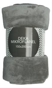 Heboučká mikroflanelová deka v tmavě šedé barvě. Rozměr deky je 150x200 cm