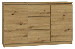 Topeshop 2D3S ARTISAN, Dub, 3 zásuvka/zásuvek, Dřevotřískové desky, Jednobarevný, Moderní, Dřevotřískové desky