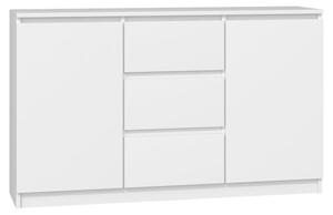 Topeshop 2D3S BIEL, Bílá, 3 zásuvka/zásuvek, Dřevotřískové desky, Jednobarevný, Moderní, Dřevotřískové desky