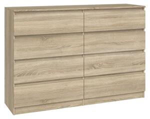 Topeshop M8 140 SONOMA, Dub, 8 zásuvka/zásuvek, Dřevotřískové desky, Jednobarevný, Moderní, Dřevotřískové desky