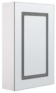 Nástěnná zrcadlová skříňka do koupelny LED CONDOR 40 cm 60 cm Bílá