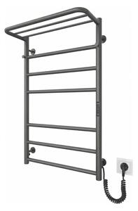 Koupelnový žebříkový radiátor HOME 95W/230V 77x53 cm nerez/antracit pravá
