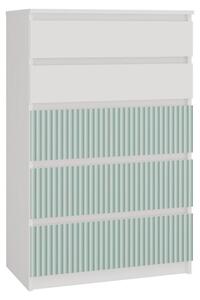 Topeshop M5 FR MINT KPL, Mátová barva, Bílá, 5 zásuvka/zásuvek, Dřevotřískové desky, 700 mm, 400 mm, 1095 mm