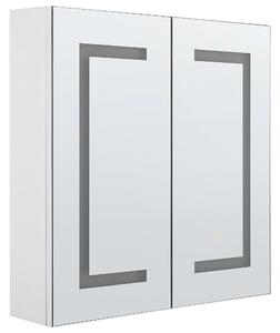 Nástěnná zrcadlová skříňka do koupelny LED MAZARREDO 60 cm 60 cm Bílá