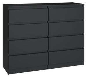 Topeshop M8 120 CZERŃ, Černá, 8 zásuvka/zásuvek, Dřevotřískové desky, Jednobarevný, Moderní, Dřevotřískové desky