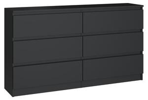 Topeshop M6 140 CZAR 2X3, Černá, 6 zásuvka/zásuvek, Dřevotřískové desky, Jednobarevný, Moderní, Dřevotřískové desky