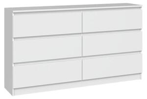 Topeshop M6 140 BIEL 2X3, Bílá, 6 zásuvka/zásuvek, Dřevotřískové desky, Jednobarevný, Moderní, Dřevotřískové desky