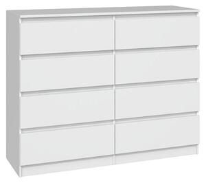 Topeshop M8 120 BIEL, Bílá, 8 zásuvka/zásuvek, Dřevotřískové desky, Jednobarevný, Moderní, Dřevotřískové desky
