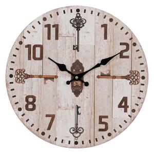Clayre & Eef Nástěnné hodiny Zámek a klíč, 34 cm
