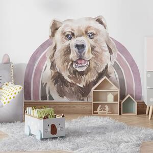 Dětská nálepka na zeď Rainbow animals - medvěd Barva: B, Rozměry: 98 x 70 cm