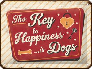 Nostalgic Art Plechová Cedule Key to Happiness is Dogs
