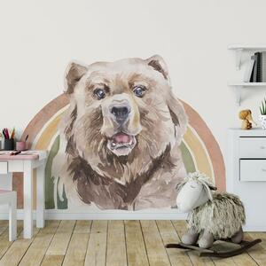 Dětská nálepka na zeď Rainbow animals - medvěd Barva: A, Rozměry: 98 x 70 cm